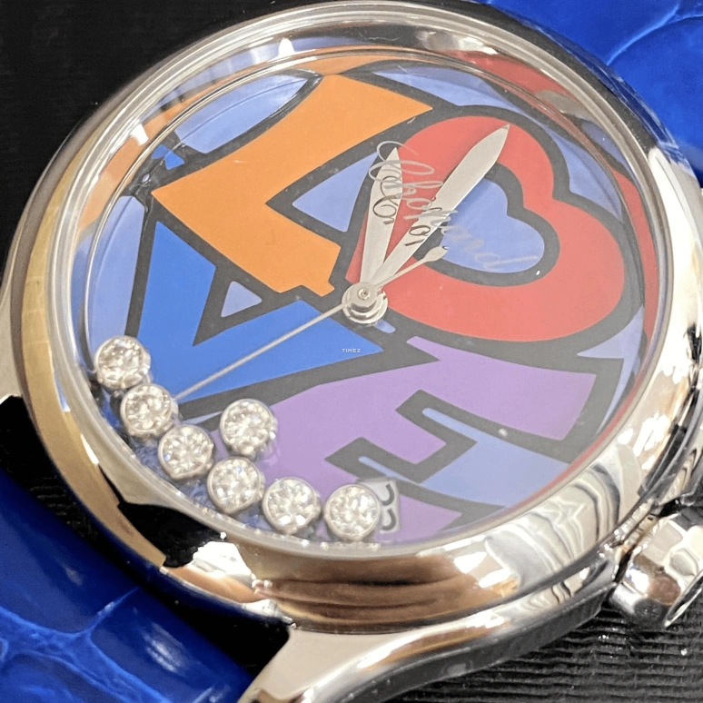 萧邦,Happy Diamonds 36毫米,36毫米,精钢,蓝色,自动上弦,日历,蓝宝石,水晶玻璃,278559,278559-3020