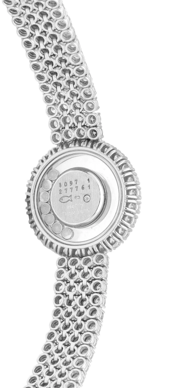 萧邦,Happy Diamonds 27.50毫米,27.50毫米,白金,银色,透明,石英,蓝宝石,圆形,4118,4118-1
