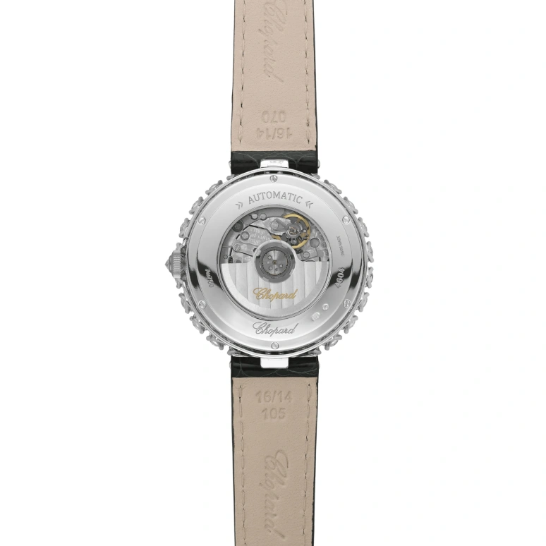 萧邦,L'HEURE DU DIAMANT 35.75毫米,35.75毫米,白金,绿色,自动上弦,蓝宝石,水晶玻璃,圆形,13A419,13A419-1001