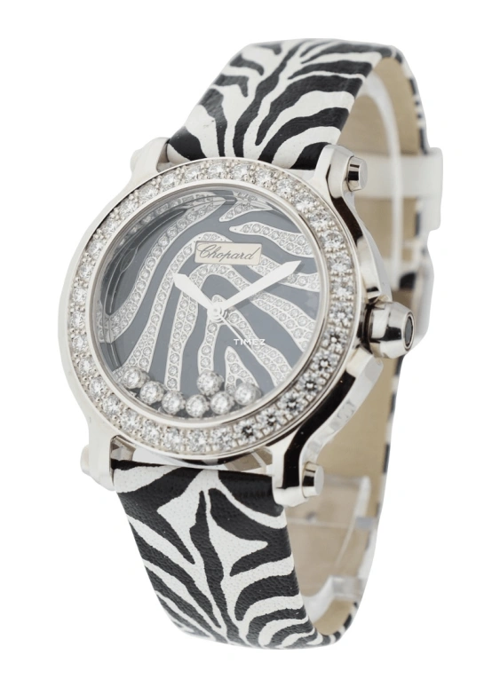 Chopard,Happy Diamonds 36mm,36mm,White Gold,Black,White,Quartz,Round,Silver,278475,278475-2003