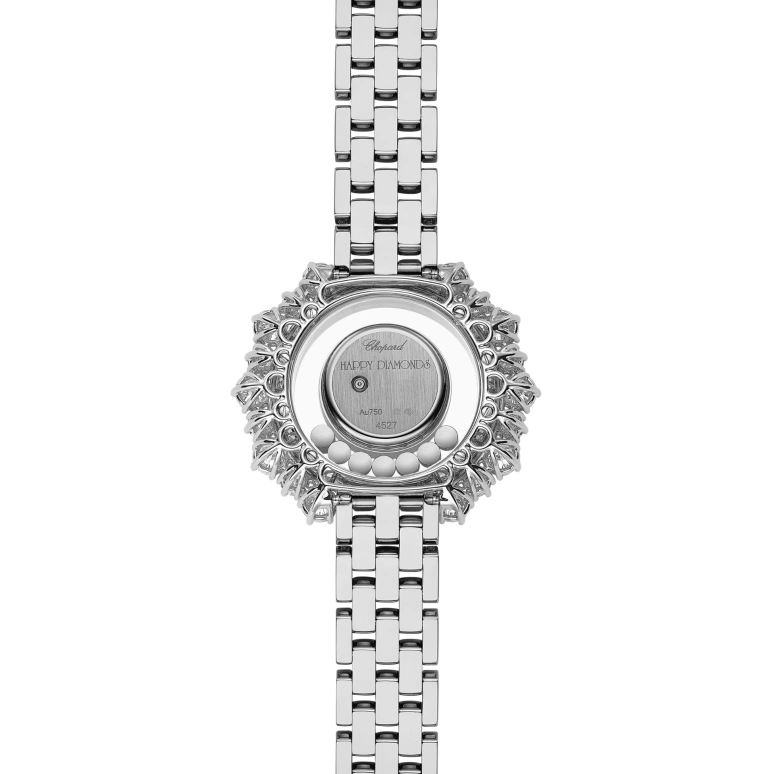 萧邦,Happy Diamonds 36.30毫米,36.30毫米,白金,银白色,石英,蓝宝石,水晶玻璃,圆形,209437,209437-1601