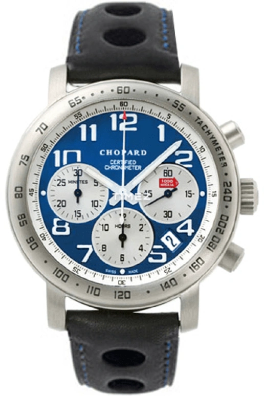 萧邦,Mille Miglia 39毫米,39毫米,钛,蓝色,白色,自动上弦,计时,日历,16,16/8915-103