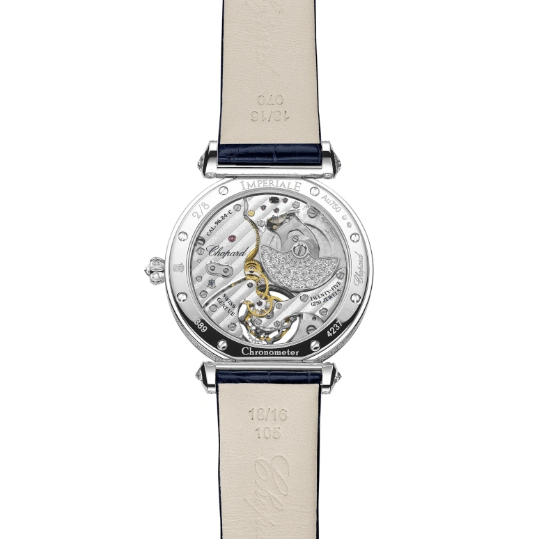 萧邦,IMPERIALE 36毫米,36毫米,白金,蓝色,自动上弦,陀飞轮,65小时,385389,385389-1001
