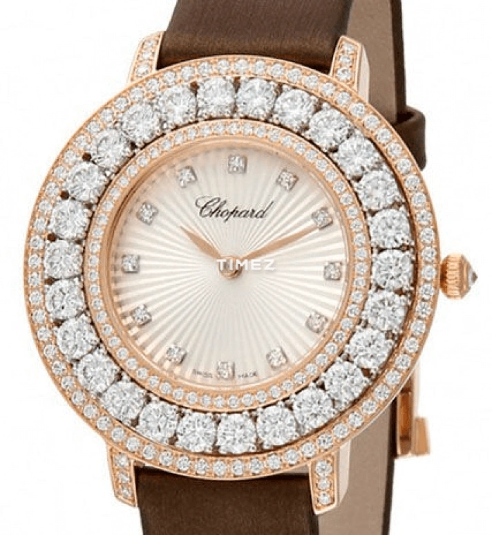 萧邦,Happy Diamonds 36毫米,36毫米,玫瑰金,香槟色,石英,圆形,玫瑰金色,139423,139423-9001