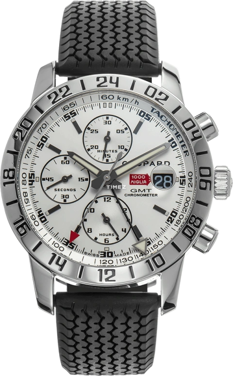 萧邦,Mille Miglia 42.50毫米,42.50毫米,精钢,银白色,自动上弦,计时,日历,两地时,168992,168992-3003