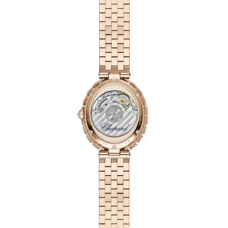 萧邦,L'HEURE DU DIAMANT 34x29毫米,34x29毫米,玫瑰金,绿色,自动上弦,蓝宝石,水晶玻璃,椭圆形,10A384,10A384-5111