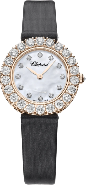 萧邦,L'HEURE DU DIAMANT 26毫米,26毫米,玫瑰金,银色,手动上弦,圆形,玫瑰金色,13A178,13A178-5306
