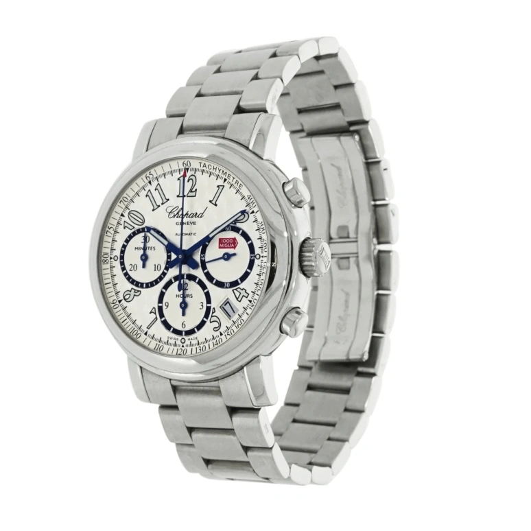 萧邦,Mille Miglia 39毫米,39毫米,不锈钢,银白色,自动上弦,计时,日历,158331,158331-3002