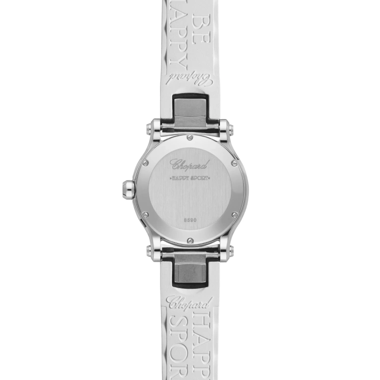 Chopard,Happy Sport 30mm,30mm,Stainless Steel,White,Sapphire,Crystal Glass,Closed,278590,278590-3001