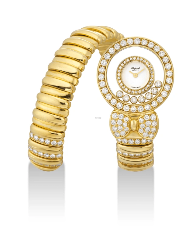 萧邦,Happy Diamonds 27毫米,27毫米,黄金,白色,石英,圆形,黄金色,20,20/5533