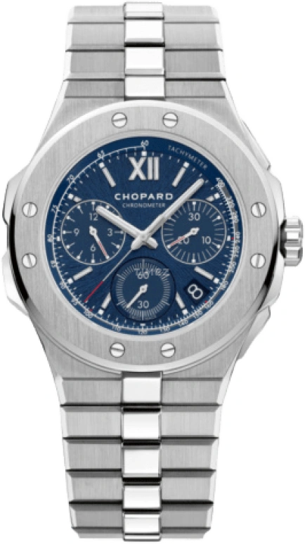 Chopard,Alpine Eagle 44mm,44mm,Stainless Steel,Blue,Automatic,Chronograph,Date,Column Wheel,298609,298609-3001