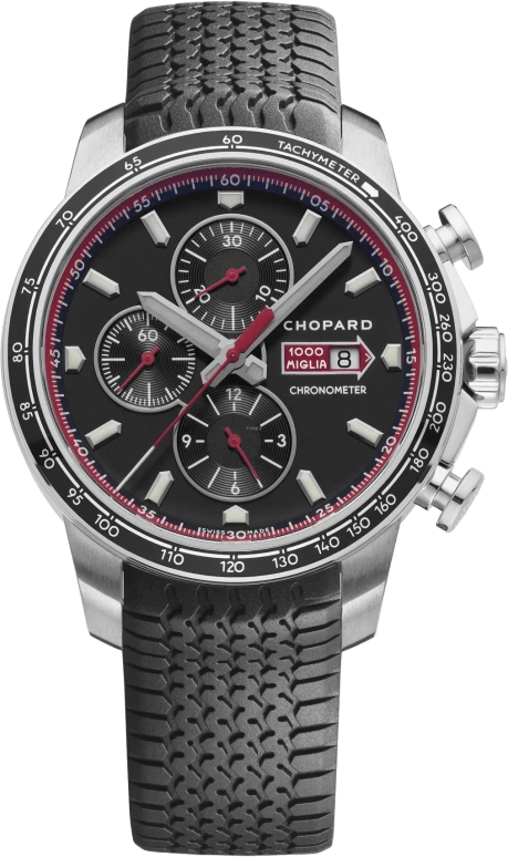 Chopard,Mille Miglia 44mm,44mm,Stainless Steel,Black,Automatic,Chronograph,Day,168571,168571-3001