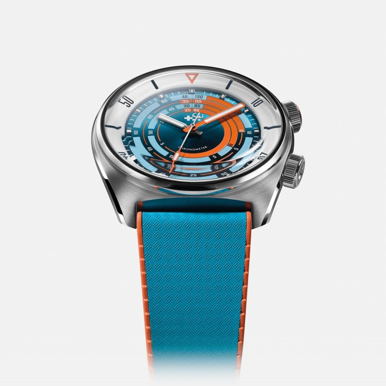 Christopher Ward,C65 41mm,41mm,Stainless Steel,Blue,Orange,Automatic,Countdown,38hours,C65,C65-41CSC2-S0WB0-RLB