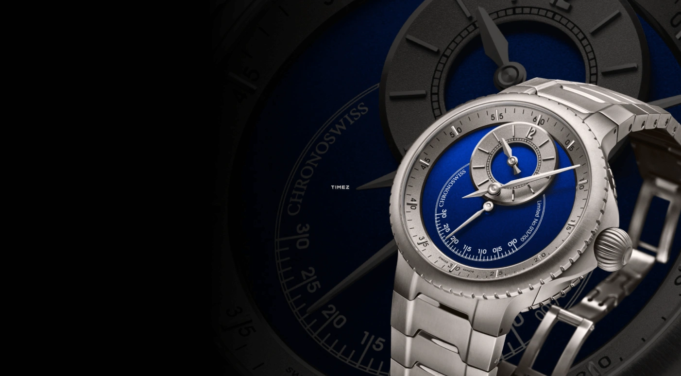 Chronoswiss,Pulse 41mm,41mm,Titanium,Blue,Silver,Automatic,Retrograde,55hours,CH,CH-6823T-BLSI