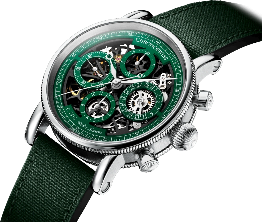 Chronoswiss,Sirius 41mm,41mm,Titanium,Green,Automatic,Chronograph,Day,CH,CH-7543T.1S-DGR