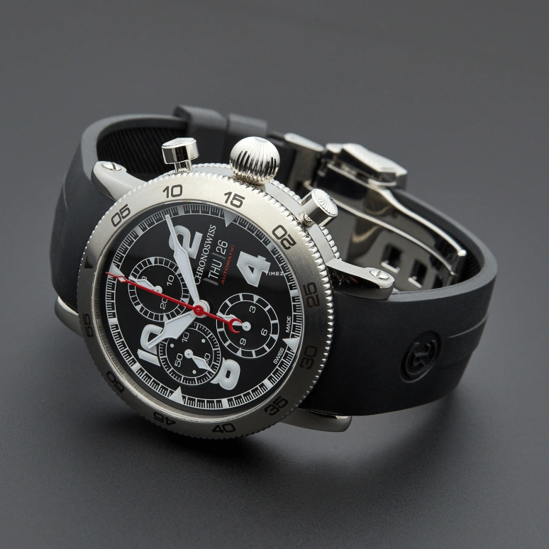 Chronoswiss,Sirius 44mm,44mm,Stainless Steel,Black,Automatic,Chronograph,Date,Day,CH,CH-9043-BK