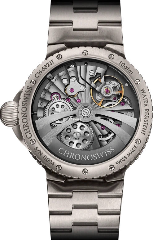 Chronoswiss,Pulse 41mm,41mm,Titanium,Blue,Silver,Automatic,Retrograde,55hours,CH,CH-6823T-BLSI