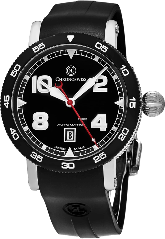 Chronoswiss,Timemaster 44mm,44mm,Stainless Steel,Black,Automatic,Day,42hours,CH,CH-8643B