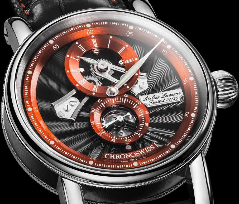 Chronoswiss,Open Gear 41mm,41mm,Stainless Steel,Orange,Black,Automatic,42hours,In-house Caliber,CH,CH-8753-BKOR
