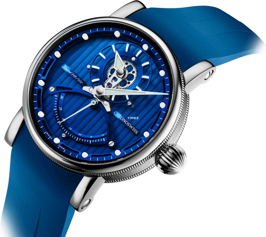 Chronoswiss,Open Gear 42mm,42mm,Titanium,Blue,Automatic,Retrograde,55hours,CH,CH-6923T.1-BL