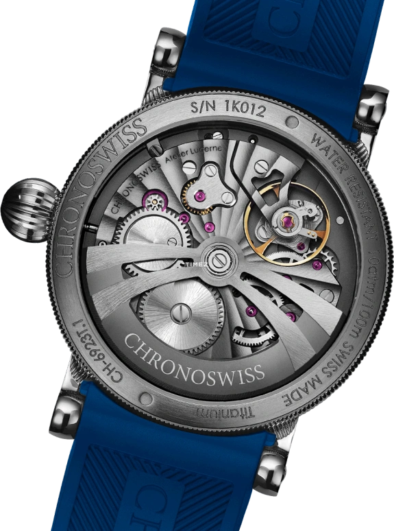 Chronoswiss,Open Gear 42mm,42mm,Titanium,Blue,Automatic,Retrograde,55hours,CH,CH-6923T.1-BL