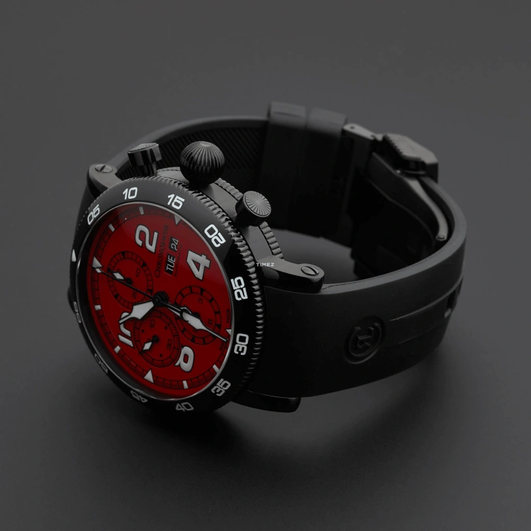 瑞宝,Timemaster 44毫米,44毫米,精钢,红色,自动上弦,计时,星期历,日历,CH,CH-9045-RE