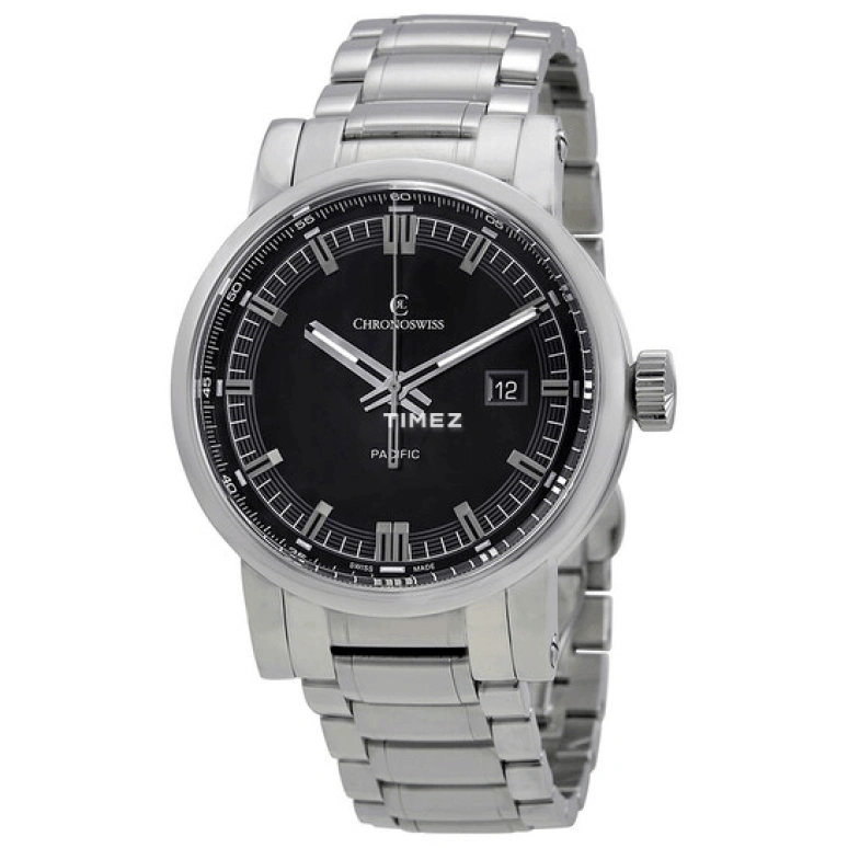 Chronoswiss,Pacific 43mm,43mm,Stainless Steel,Black,Automatic,Day,42hours,CH 2883 B bk