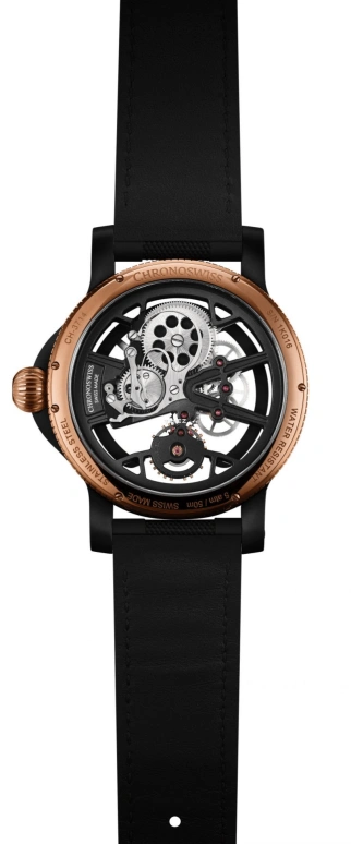 Chronoswiss,Skeltec 45mm,45mm,Stainless Steel,Rose Gold,Skeleton,Handwound,In-house Caliber,CH,CH-3715R-BK