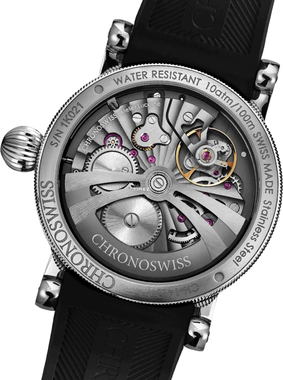 Chronoswiss,Delphis 42mm,42mm,Titanium,Blue,Black,Automatic,Jumping Minutes,Jumping Hours,Retrograde,CH,CH-1423T.1E-BKHB