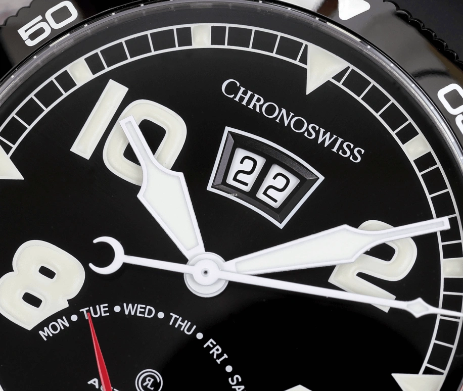 瑞宝,Timemaster 44毫米,44毫米,精钢,黑色,自动上弦,星期历,大日历,逆跳,CH,CH-8143B-BK