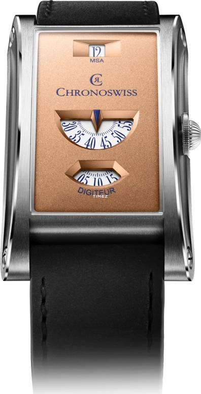 瑞宝,Neo Digiteur 48x30毫米,48x30毫米,精钢,玫瑰金色,手动上弦,跳时,48小时,CH,CH-1373.2-ROSI