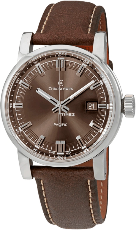 Chronoswiss,Pacific 40mm,40mm,Stainless Steel,Brown,Automatic,Day,42hours,CH 2883 br