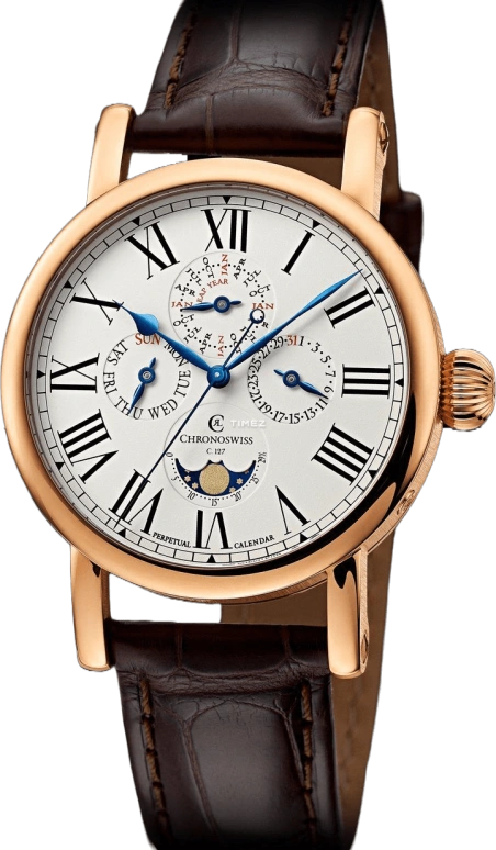 Chronoswiss,Sirius 40mm,40mm,Rose Gold,White,Automatic,Moonphase,Perpetual Calendar,Leap Year,Month,40hours,In-house Caliber,CH,CH-1721R