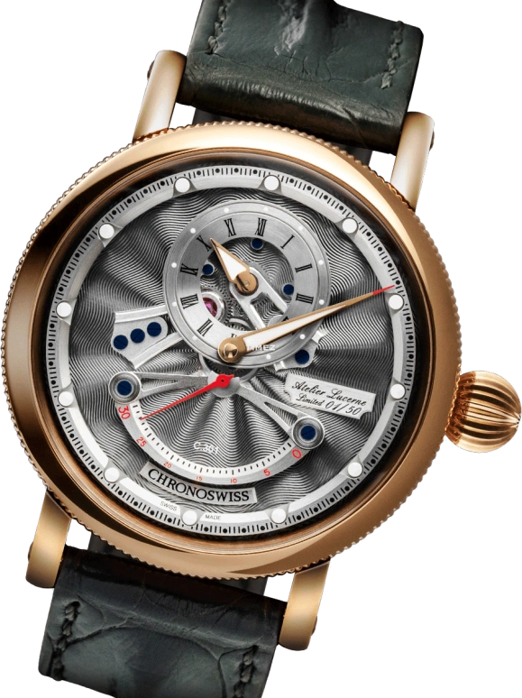 Chronoswiss,Open Gear 44mm,44mm,Rose Gold,Yellow Gold,Silver,Grey,Automatic,Retrograde,42hours,CH,CH-6921R-GRSI