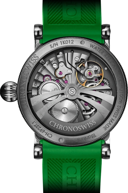 Chronoswiss,Open Gear 42mm,42mm,Titanium,Blue,Green,Automatic,Retrograde,55hours,CH,CH-6923T.1-GRBL
