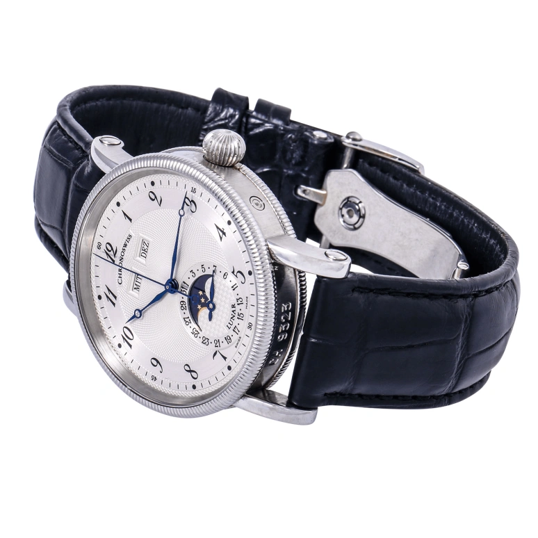 Chronoswiss,Sirius 38mm,38mm,Stainless Steel,White,Automatic,Moonphase,Month,Date,Day,42hours,In-house Caliber,CH9323