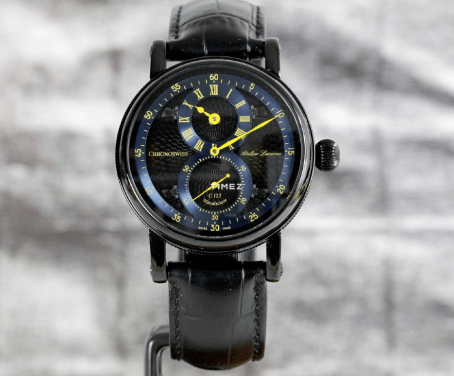 Chronoswiss,Heritage 40mm,40mm,Stainless Steel,Black,Blue,Automatic,45hours,In-house Caliber,CH,CH-1245.3-BKBL