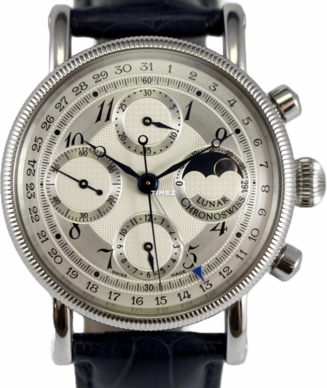 Chronoswiss,Other 38mm,38mm,Stainless Steel,White,Automatic,Chronograph,Moonphase,Day,CH7523 L