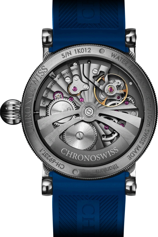 Chronoswiss,Open Gear 42mm,42mm,Titanium,Blue,Automatic,Retrograde,55hours,CH,CH-6923T.1-BL
