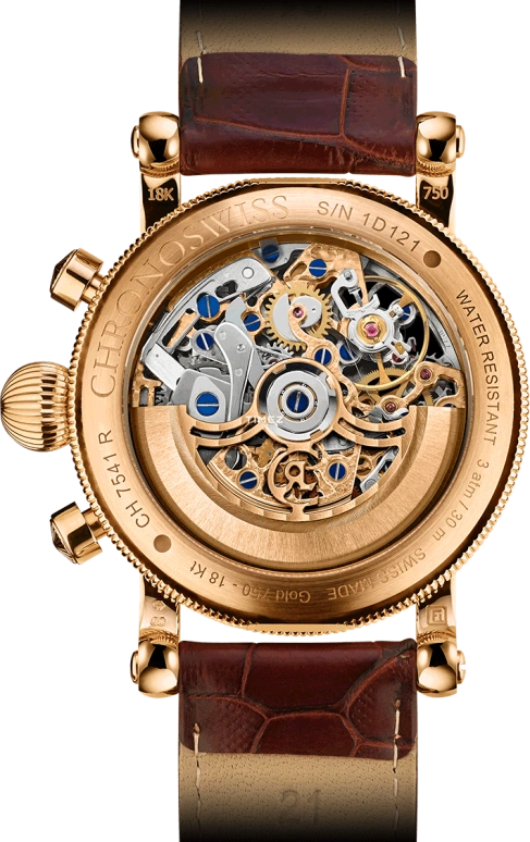 瑞宝,Sirius 41毫米,41毫米,红金,白色,玫瑰金色,自动上弦,计时,日历,CH,CH-7541SR