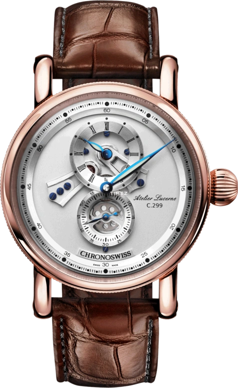 Chronoswiss,Open Gear 41mm,41mm,Rose Gold,Silver White,Automatic,42hours,In-house Caliber,CH,CH-8751R-SISI