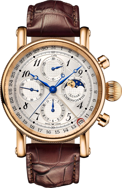 Chronoswiss,Sirius 42mm,42mm,Rose Gold,Silver White,Automatic,Chronograph,Moonphase,Day,CH,CH-7541LR