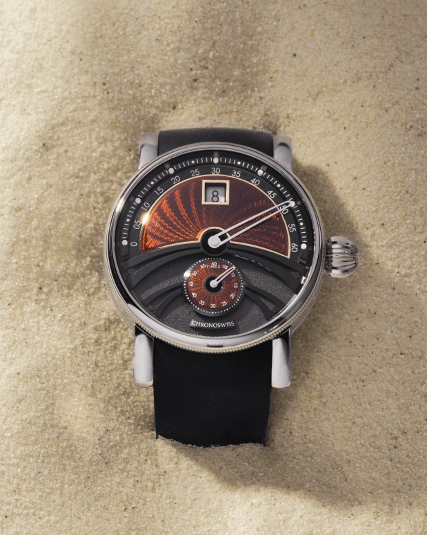 Chronoswiss,Delphis 42mm,42mm,Titanium,Black,Orange Red,Automatic,Jumping Minutes,Jumping Hours,Retrograde,CH,CH-1423T.1E-BKMA