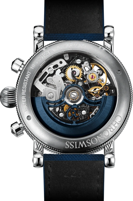 Chronoswiss,Sirius 41mm,41mm,Titanium,Blue,Black,Automatic,Chronograph,Day,CH,CH-7543T.1S-BL2