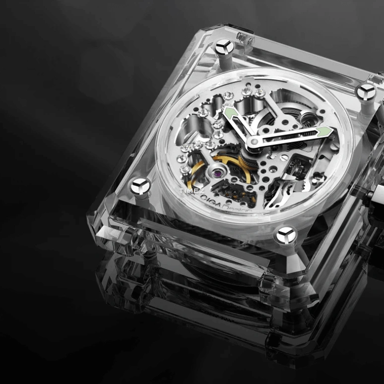 CIGA Design,Series R 43x37mm,43x37mm,Crystal,Silver,Automatic,Sapphire,Rectangular,R032,R032-CS01-W5WH