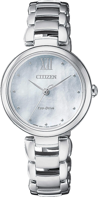 Citizen,Eco-Drive 28.80mm,28.80mm,Stainless Steel,Silver White,Quartz,In-house Caliber,Sapphire,EM0530,EM0530-81D