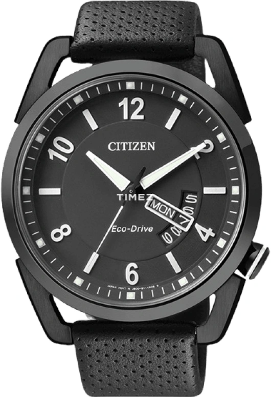 Citizen,Eco-Drive 42mm,42mm,Stainless Steel,Black,Hardlex,Crystal Glass,Closed,AW0015,AW0015-08EB
