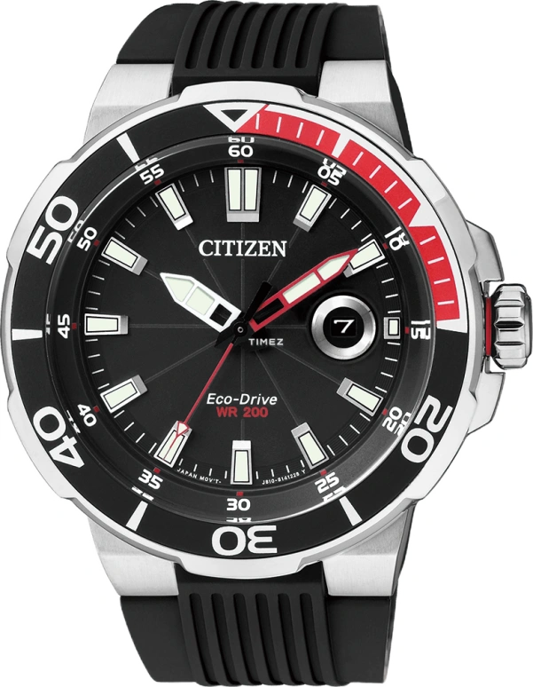 Citizen,Eco-Drive 46mm,46mm,Stainless Steel,Black,Crystal Glass,Closed,AW1420,AW1420-04E