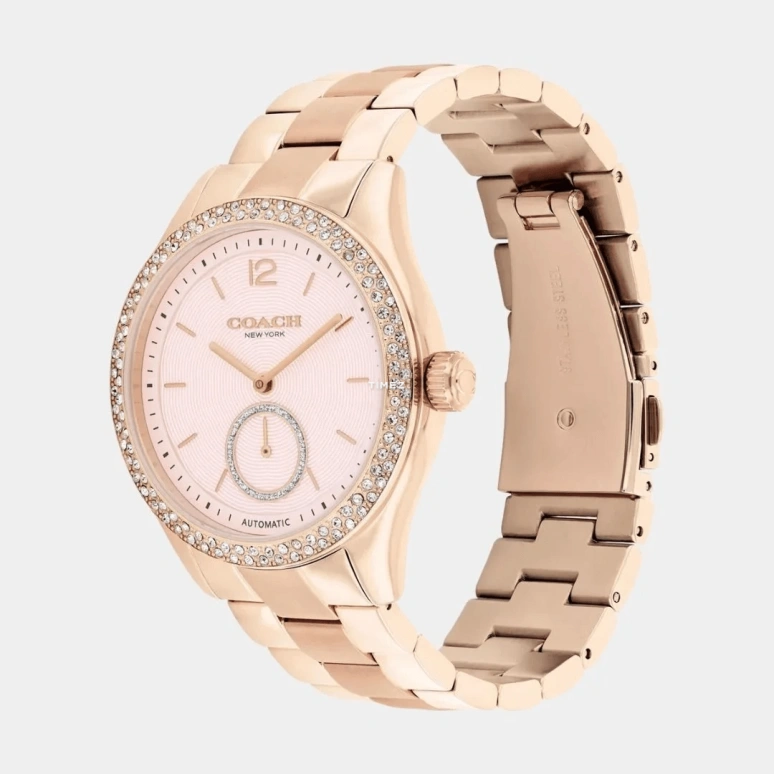 蔻驰,Brooks 38毫米,38毫米,精鋼,粉色,自動上弦,礦物水晶,圓形,14504488