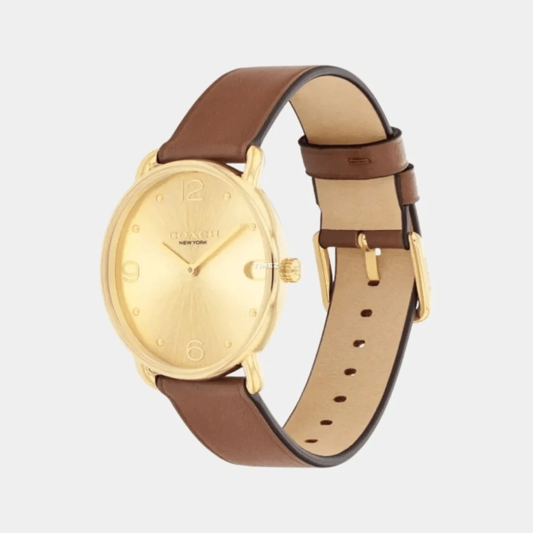 蔻驰,Elliot 36毫米,36毫米,精钢,黄金色,石英,矿物水晶,圆形,14504201